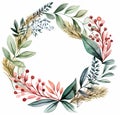 XMAS Watercolor Wreath. Christmas wreath. Wedding Wreath