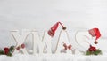 Xmas, Wooden letters with Christmas hats