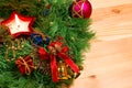 Xmas wreath with a candle Royalty Free Stock Photo