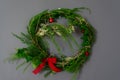 Xmas wreath made with bottle brush leaves