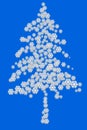 Xmass tree on blue