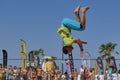 Xmasters Slackline show - - Senigallia 2017 Royalty Free Stock Photo