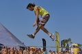 Xmasters Slackline show - - Senigallia 2017 Royalty Free Stock Photo