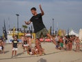 Xmasters Slackline show - - Senigallia 2017 Royalty Free Stock Photo