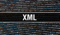 XML with Abstract Technology Binary code Background.Digital binary data and Secure Data Concept. Software / Web Developer Royalty Free Stock Photo