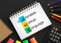 XML - eXtensible Markup Language acronym on notepad, technology concept background