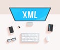 Xml Extensible Markup Language Desktop Computer Royalty Free Stock Photo