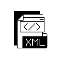 XML file black linear icon