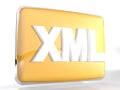 XML orange box icon - 3D rendering