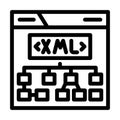 xml sitemap seo line icon vector illustration