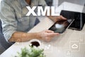 XML. Web development. Internet and technology concept.