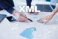 XML. Web development. Internet and technology concept.