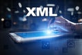 XML. Web development. Internet and technology concept.