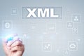 XML. Web development. Internet and technology concept.