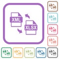 XML XLSX file conversion simple icons