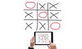 XO game of tic tac toe game close up ox (Hand drawn tic-tac-toe Royalty Free Stock Photo