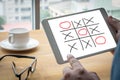 XO game of tic tac toe game close up ox (Hand drawn tic-tac-toe Royalty Free Stock Photo