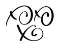 Xo-Xo-Xo Christmas calligraphy vector greeting card with modern brush lettering. Banner for winter season greetings Royalty Free Stock Photo