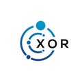 XOR letter technology logo design on white background. XOR creative initials letter IT logo concept. XOR letter design