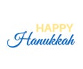 Happy Hannukah yellow blue text web banner