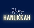 Happy Hannukah golden glowing text web banner poster sign for marketing advertising holidays greetings