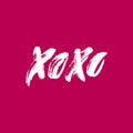 Xoxo. Hand drawn lettering. Happy Valentine`s Day. Hugs and kisses. Love. Ink letters. Textured word