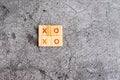 XOXO icon on wooden block