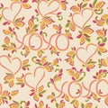 XOXO love heart floral natural ornate seamless pattern Royalty Free Stock Photo