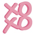 Xoxo Pink Lover Sign Doodle Style Vector Icon Royalty Free Stock Photo