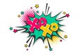 Xoxo pop art comic book text speech bubble