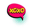 Xoxo speech bubble pop art comic text