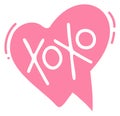 Xoxo sticker. Hug and kiss label. Positive message