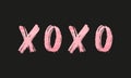 XOXO Valentine`s Day Holiday Vector Text Typography Illustration Background