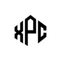 XPC letter logo design with polygon shape. XPC polygon and cube shape logo design. XPC hexagon vector logo template white and Royalty Free Stock Photo
