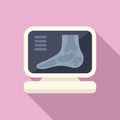 Xray image foot icon flat vector. Hospital examination