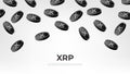 XRP coin falling from the sky. XRP cryptocurrency concept banner background