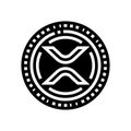 xrp cryptocurrency glyph icon vector illustration