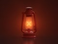 XRP Lantern Dark Glow Illuminate Volumetric Crypto Currency 3D Illustration Render