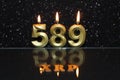 XRP Letters with 589 Candle Numbers