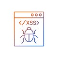 XSS attack gradient linear vector icon Royalty Free Stock Photo