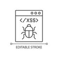 XSS attack linear icon Royalty Free Stock Photo