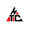XTC triangle letter logo design with triangle shape. XTC triangle logo design monogram. XTC triangle vector logo template with red Royalty Free Stock Photo