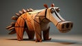 Free Wood Boar Render For Unity3d With Nvidia Renderer In The Style Of Fernand Leger And Hopi Art