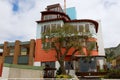 Xterior of `La Sebastiana` - famous chilean poet Pablo Neruda`s house in Valparaiso, Chile. Royalty Free Stock Photo