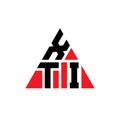 XTI triangle letter logo design with triangle shape. XTI triangle logo design monogram. XTI triangle vector logo template with red Royalty Free Stock Photo