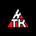 XTK triangle letter logo design with triangle shape. XTK triangle logo design monogram. XTK triangle vector logo template with red Royalty Free Stock Photo