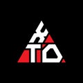 XTO triangle letter logo design with triangle shape. XTO triangle logo design monogram. XTO triangle vector logo template with red Royalty Free Stock Photo