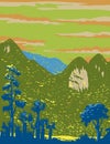 Xuan Son National Park in Phu Tho Province Vietnam WPA Art Deco Poster