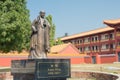 Xuanzang Statue at Chinese Buddhist Monastery in Lumbini, Nepal. Royalty Free Stock Photo