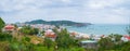 Xuong Ly fishermen village on turquoise water coastline, awesome bay near Quy Nhon, Vietnam central coast travel destination, Royalty Free Stock Photo